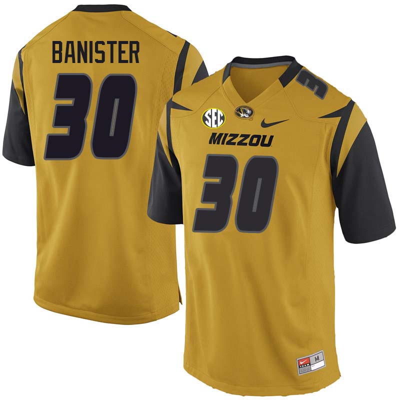Men #30 Barrett Banister Missouri Tigers College Football Jerseys Sale-Yellow - Click Image to Close